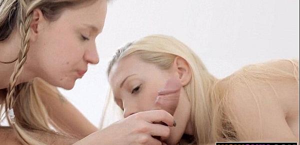 2 lesbians try cock